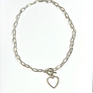 Silver Heart Chain Necklace